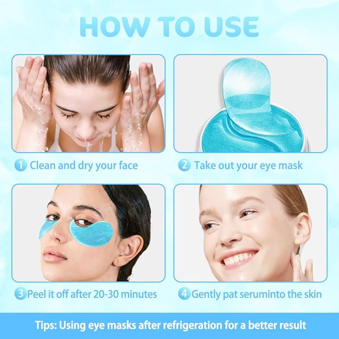 AMY'S DIARY Eye Mask Under Eye Patches (30 Pairs)- Puffy Eyes & Dark Circles Treatments,Reduce Under Eye Bags and Smooth Wrinkles,Eye Skin Care Pads With Collagen (Blueberry Extract)