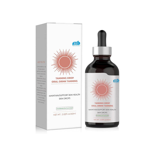 Sunless Tanning Drops To Drink - 100% Natural Watermelon Flavor Tanning Supplement for Skin,Deeply Moisturizes Skin,Hydrating Bronzing Tanner for All Skin(100ML)