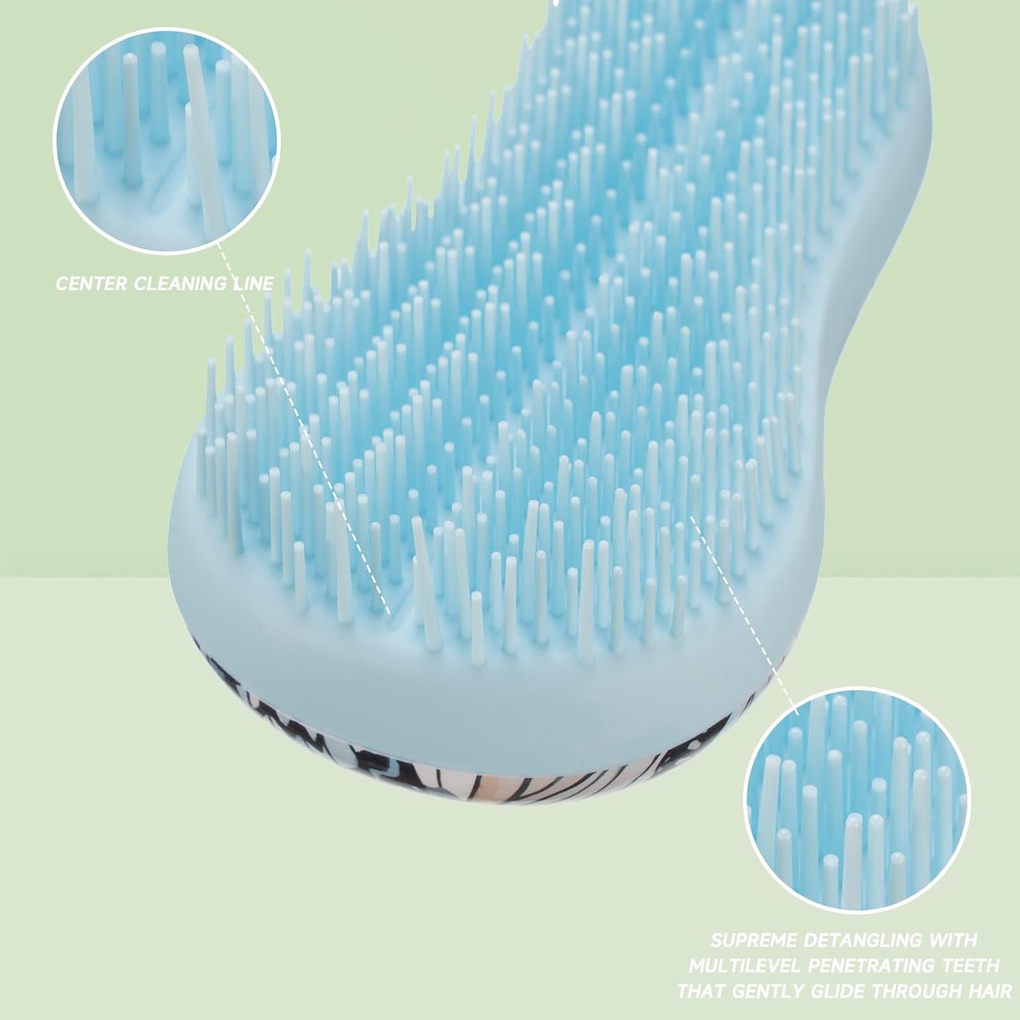 Hand Grip Brush, Gentle Detangling, Detangler Hair Brush for All Hair Types. For use on Wet or Dry Hair (Blue Butterfly)