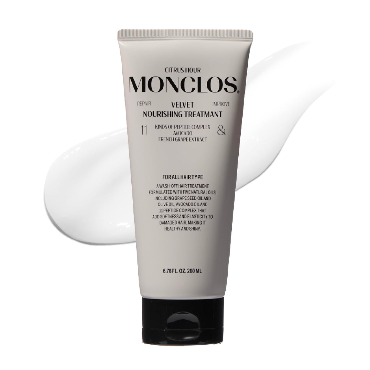 Velvet Hair Treatment – Deep Conditioner & Repair Mask for Dry, Frizzy, Damaged Hair. Nourishing Glass Hair Treatment. K-Beauty, Peptides, Argan Oil (6.76 fl oz)