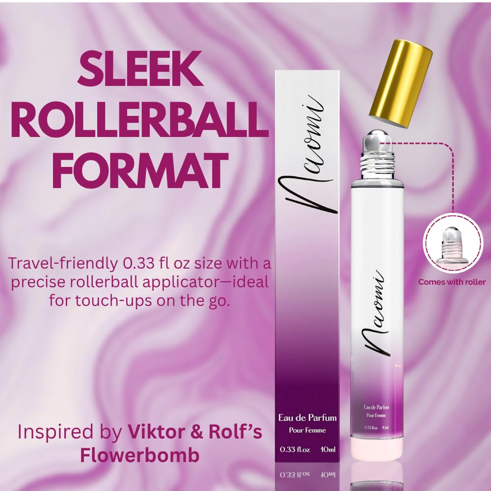 Perfume for Women Rollerball – INSPIRED by A WORLD RENOWED WOMEN'S PERFUME - Bergamot, Jasmine, Patchouli, Vanilla – Sweet, Floral, Sexy, Long-Lasting Eau De Parfum 10ml (0.33 fl oz)