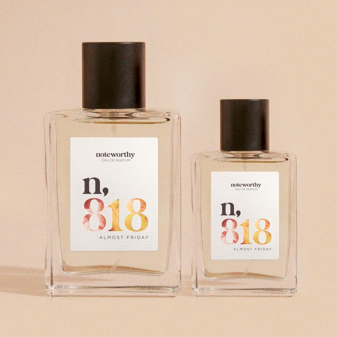 Noteworthy n,818 Almost Friday Eau De Parfum – Jasmine, Milk, Rosewood | Sophisticated, Warm Fragrance for Any Occasion | Long-lasting Unisex Perfume for Women & Men (100ml)