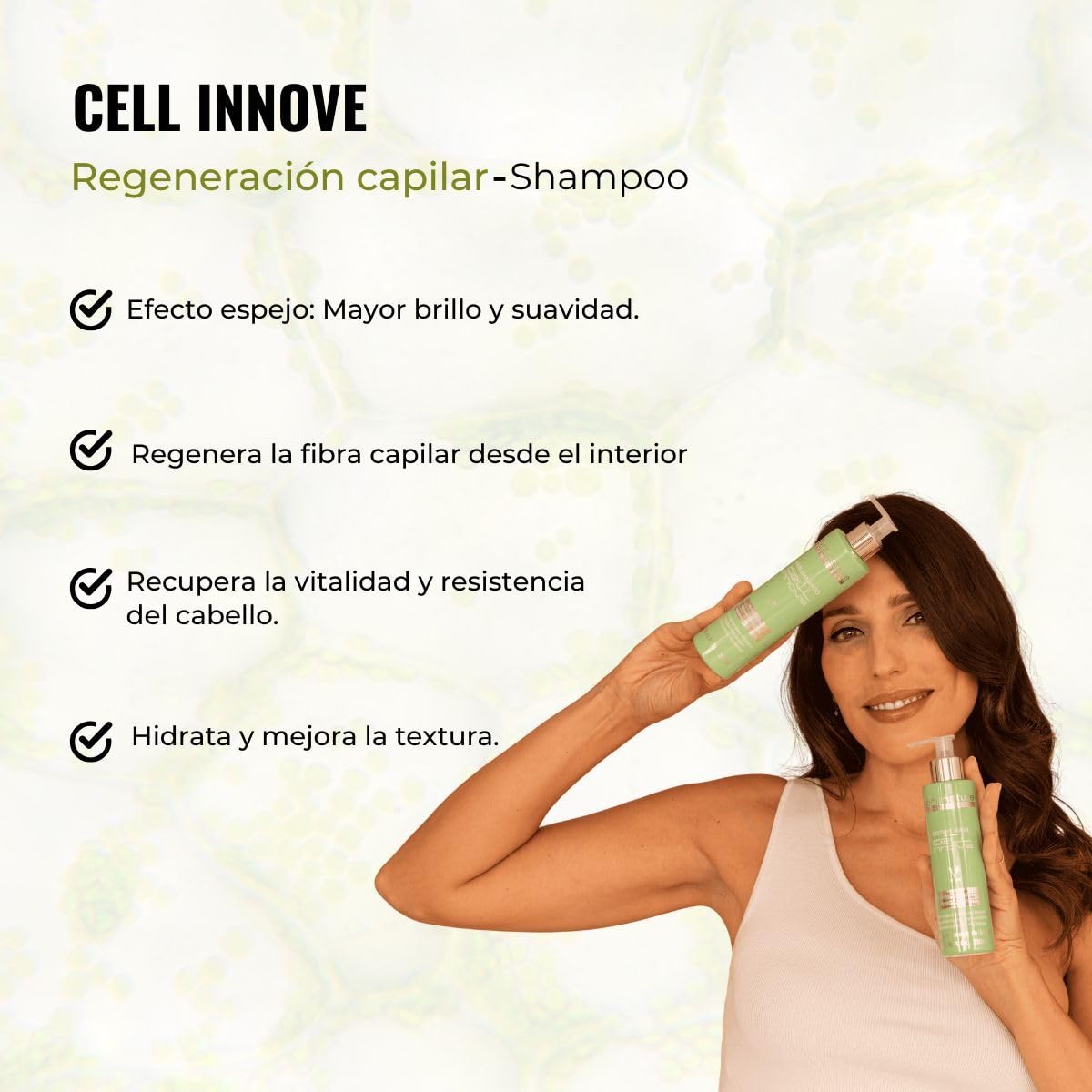 abril et nature - Cell Innove - Professional Hair Shampoo - Youthful, Healthy, and Shiny Appearance - Hair Treatment with Plant Stem Cells - Regenerates and Rejuvenates the Hair Fiber - 1000 ml