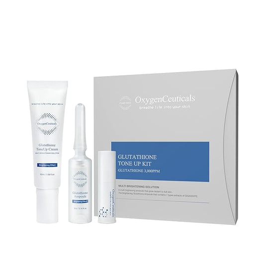 Glutathione ToneUp Kit – Antioxidant Skincare Set with Glutathione and Niacinamide, Ampoule and Cream Duo 2-Piece Set, Made in Korea