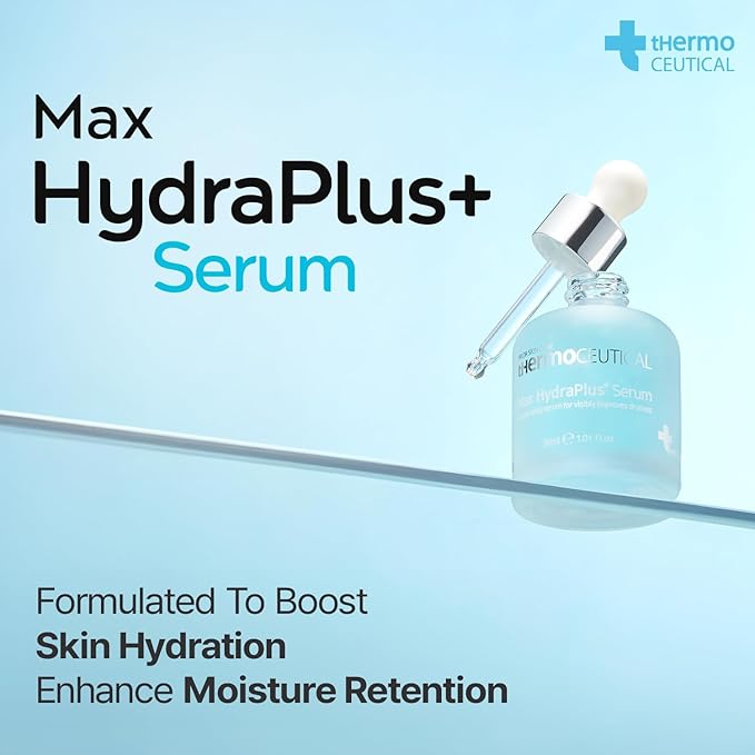 tHermoCEUTICAL Max HydraPlus+ Serum - Centella Asiatica for Face, Anti-Aging Serum with Hyaluronic Acid, Intense Hydration Moisture Formula, Enhanced Moisture Absorption, 1.01 fl. oz