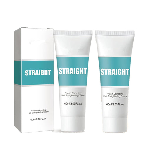 Protein Hair Straightening Cream, Silk & Gloss Protein Straightening Cream for Curly Hair by Maigoole (2PC)