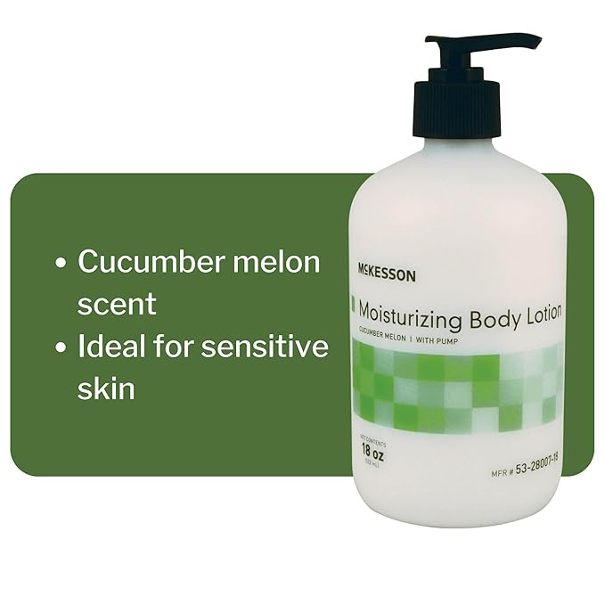 McKesson Moisturizing Hand and Body Lotion - Cucumber Melon Scent - 18 oz, 12 Count