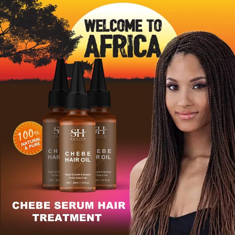 100% Naturals Chebe Hair Oil - SEVICH African Chebe Powder Serum, Hair Loss Treatments Repair Damaged Moisture Hair Regrowth Treatments 30ml