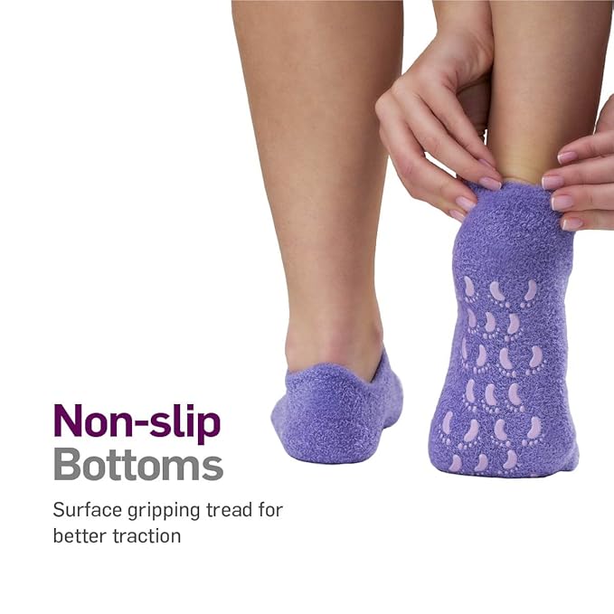 NatraCure Moisturizing Gel Booties and Gloves Set - (for Dry Skin, Dry Hands, feet, Cracked Heels, cuticles, Rough Skin, Dead Skin, use with Your Favorite lotions) - 155/175-LAV/RET - Color: Lavender