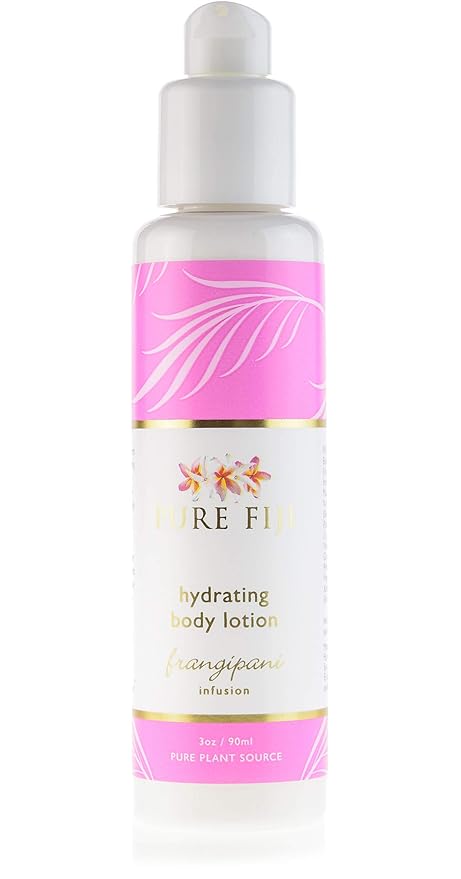 PURE FIJI Body Lotion Hydrating - Moisturizing Lotion for Dry Skin with Coconut Milk and Vitamin E, Organic Body Lotion For Women and Men, Frangipani Scent, 3 oz