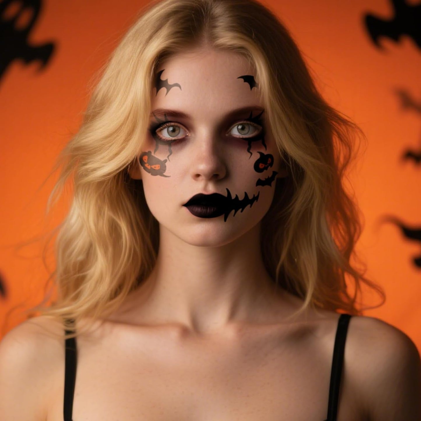 Halloween Face Tattoos, Temporary Tattoos Stickers for Adults & Kids,Temporary Makeup Tattoos,Face Tattoo Sticker Art for Halloween, Costume Parties 8Pcs