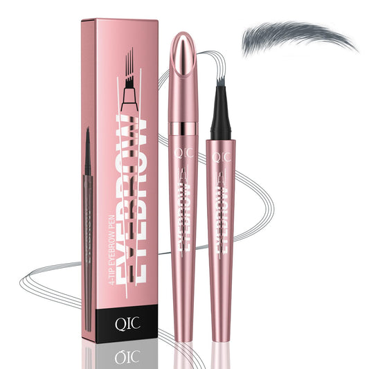 Eyebrow Pen, Waterproof Microblading Eyebrow Pencil, Eye Brown Makeup Pen with a Micro-Fork Tip for Women to Effortlessly Create Hair Like Natural Brows Grey