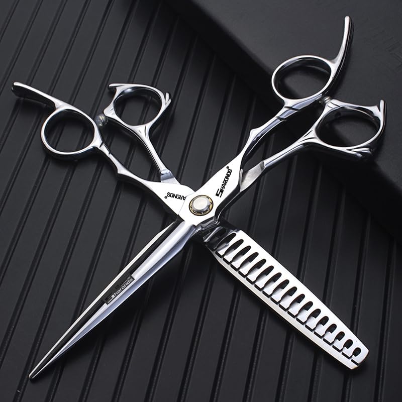 6/6.5-inch Sharonds hair clippers, professional Japanese 440C scissors, efficient scissors, scissors, comb adjuster (6.5 inch -2 pieces-B)
