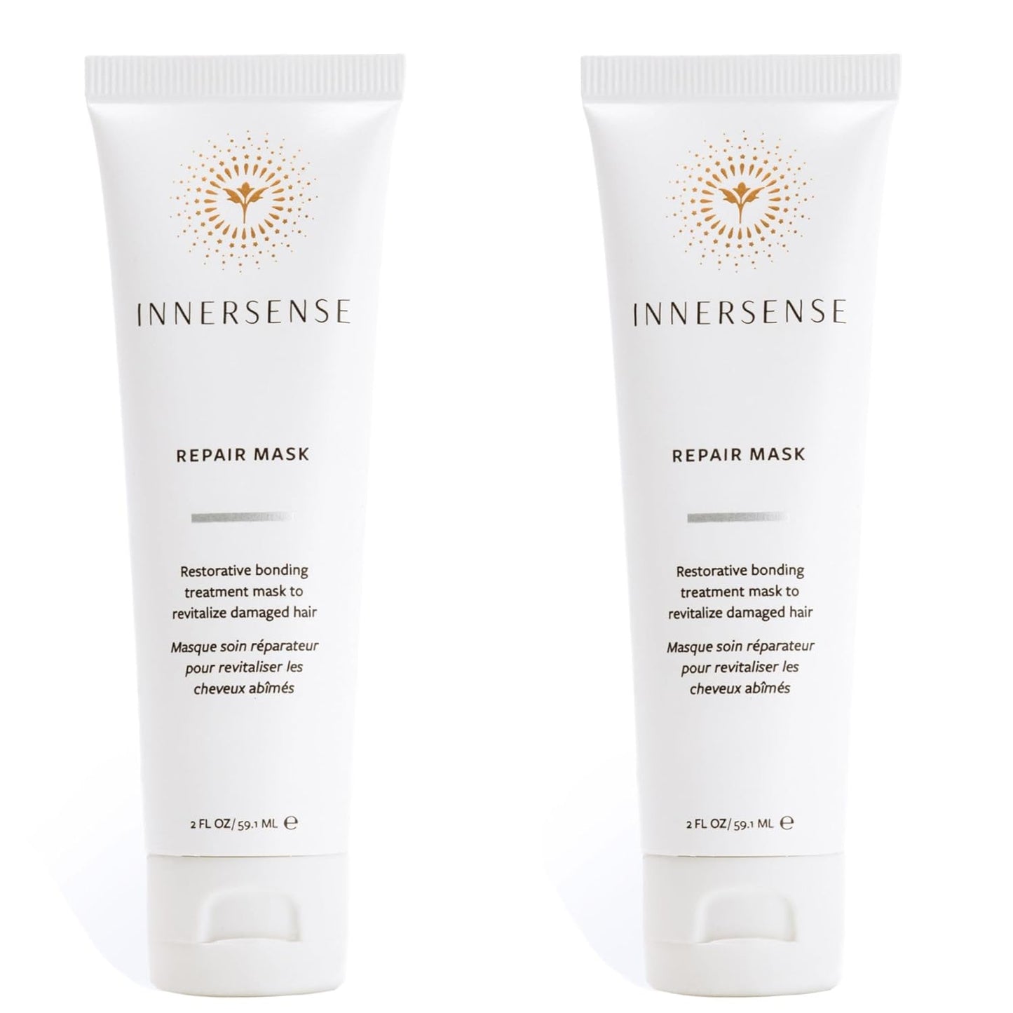 INNERSENSE Organic Beauty - Repair Hair Mask | Strengthen, Fortify, Smooth | Non-Toxic, Cruelty-Free, Clean Haircare (2 pack - 2 fl oz | 59.1 mL each)