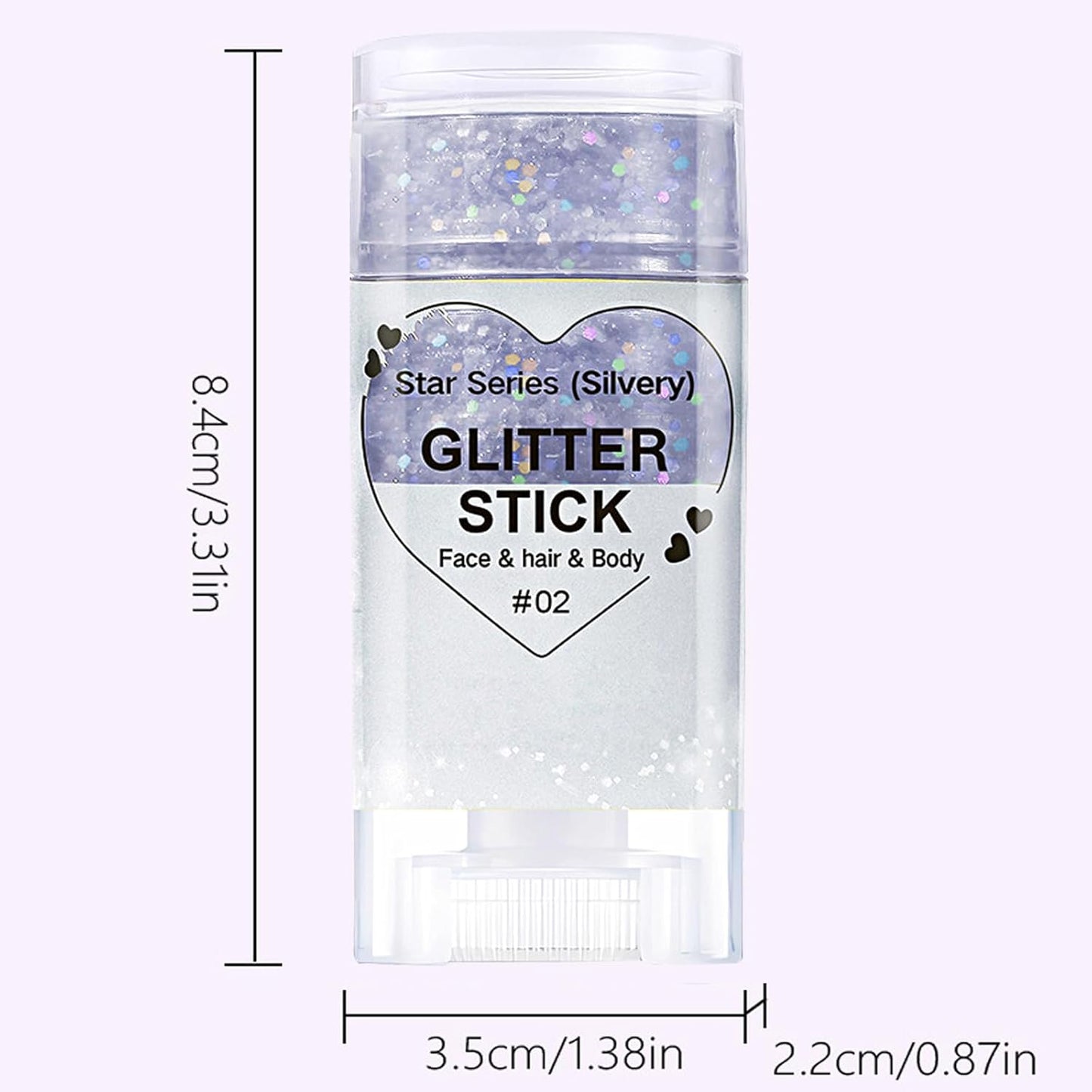 Silver Hair Glitter Stick, Chunky Sequins Body Face Glitter for Kids,Rave Music Festival Singer Concert Outfits for Women,Waterproof Shimmer Accessories for Parties & Events