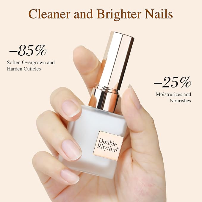 Double Rhythm Cuticle Remover Cuticle Softener for Nail Care,Hydrating, Softener Cream for Dry Manicures,Brittle Nails,Hang Nails + Dry Cuticles 0.5 Fl Oz