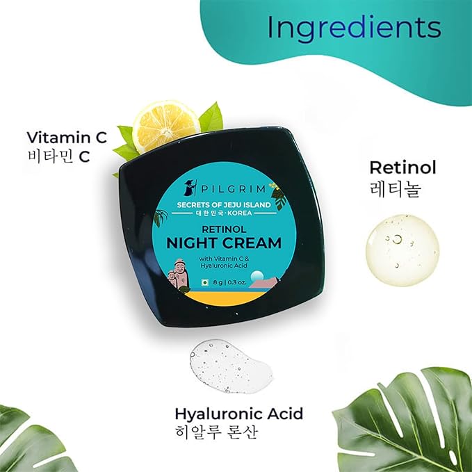 Retinol Mini Night Cream | Anti Aging Moisturizer with Vitamin C & Hyaluronic Acid | Hydrates, Smooths Wrinkles & Evens Skin Tone | Travel-Friendly | 0.28 Oz (8g)