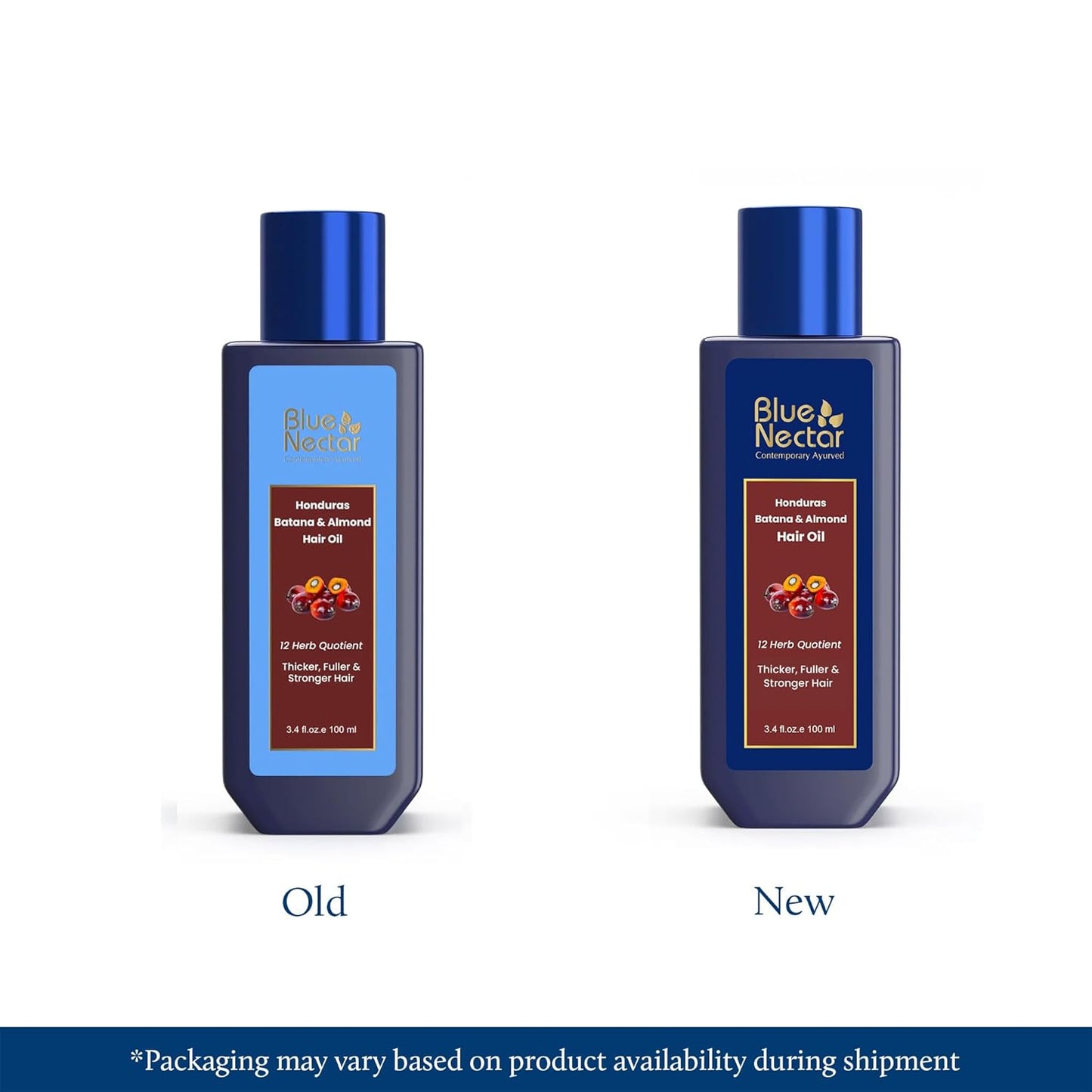 Blue Nectar Batana Oil for Thicker Hair | Pure Honduras Batana Oil for Hair Growth with Organic Almond Oil | Ayurvedic Hair Growth Oil for Stronger Hair (12 Herbs, 3.38 FlOz)