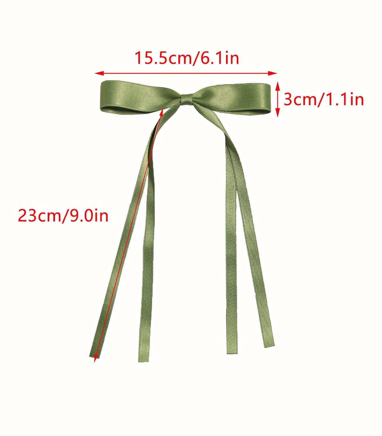 LFOUVRE Tassel Hair Bow Clips for Women - 6pcs Ribbon Barrettes With Metal Claw Clips and Bowknots - Hair Accessories for Girls and Teens