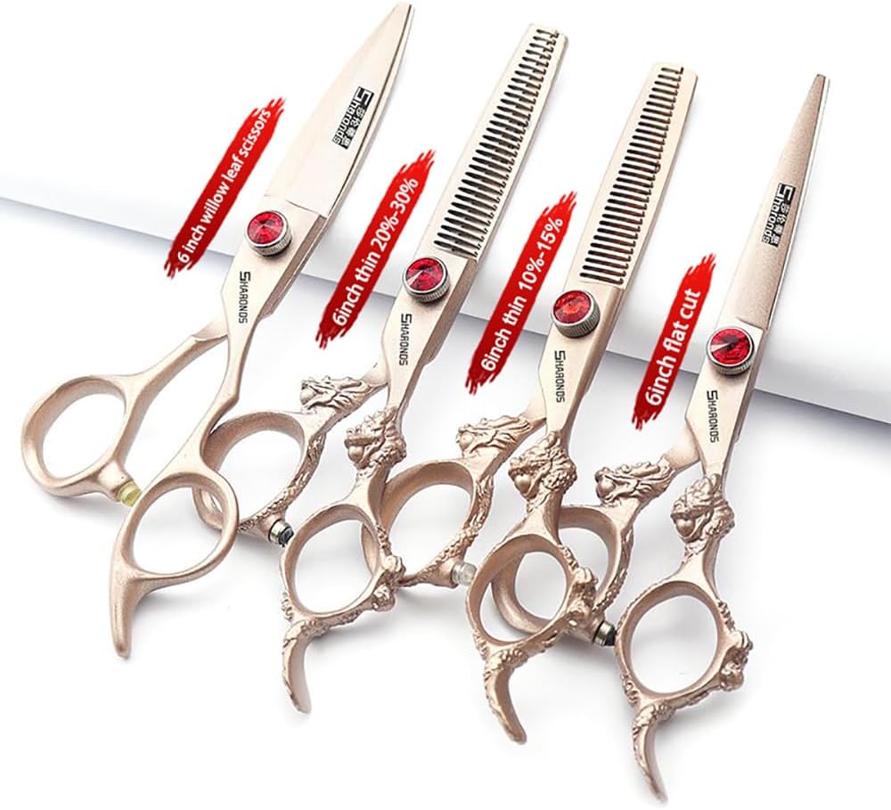 Hair Scissors 6/7/8/9-inch 440C High Hardness For Hairdressers Haircuts Cuttinging Scissors Professional Haircut (6 inch-4pc)