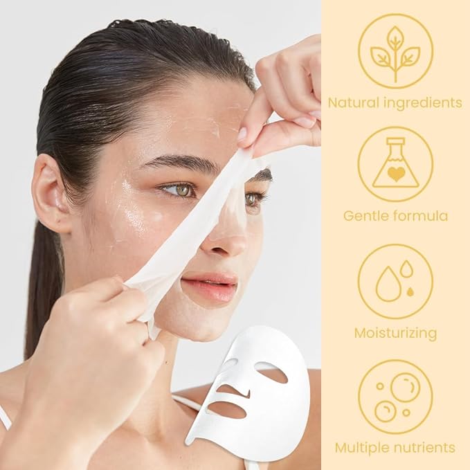 Face Sheet Mask Skincare,Hydrating Spa Face Mask For Sensitive Skin,Moisturize,Nourish for All Skin Types,Natural Skin Care Spa Face Mask for Women Men Girls,Pack of 6
