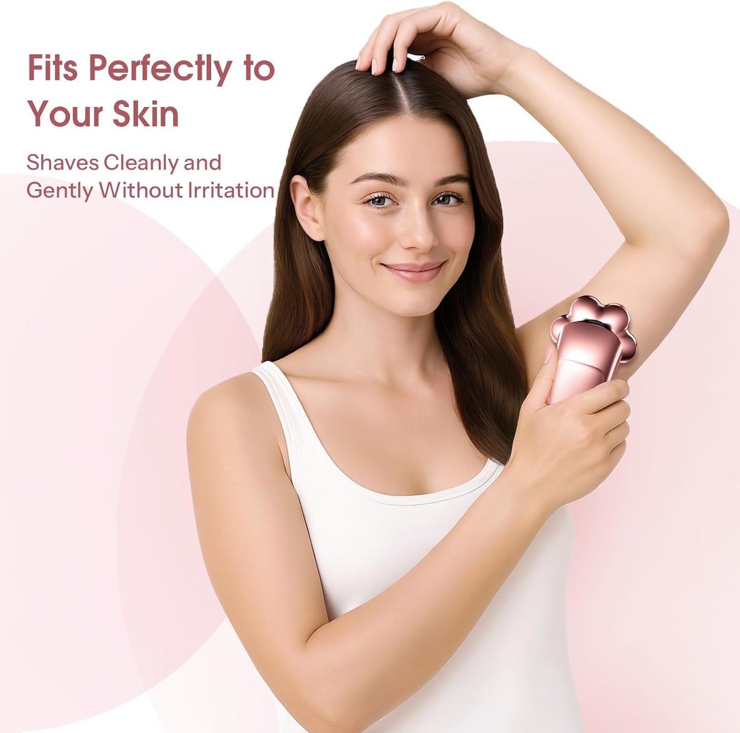 Electric Razors for Women Legs: 5-in-1 Rechargeable Body Shaver, 7D Wet & Dry Bikini Trimmer, IPX7 Waterproof Lady Hair Remover for Face Underarms Pubic, Rose Pink