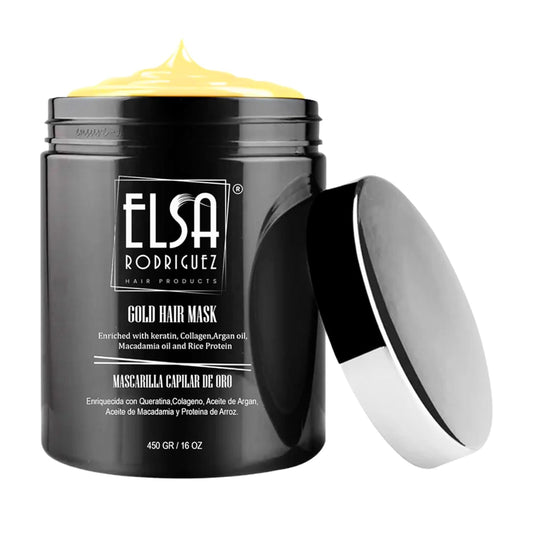 Gold hair mask, treatment deep conditioner for dry damaged hair, enriched with products natural keratin,collagen,argan oil, macadamia & rice protein, repairing hair mask of 16Oz.