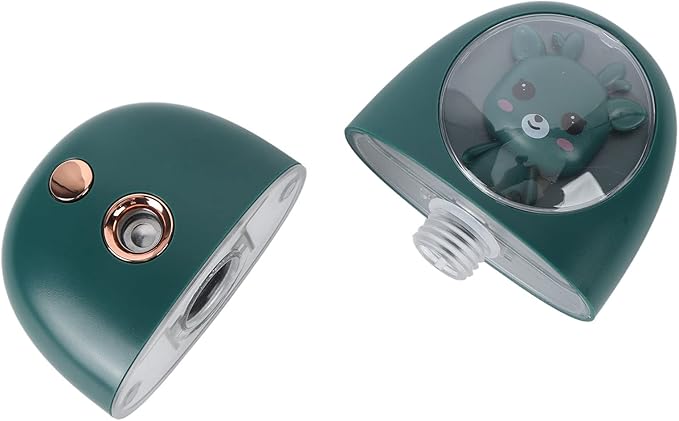 Facial Mist Sprayer, Cute Animal Mini Face Steamer Portable Facial Mist Sprayer Facial Steamer for Travelling 35ml 500mah (Green)