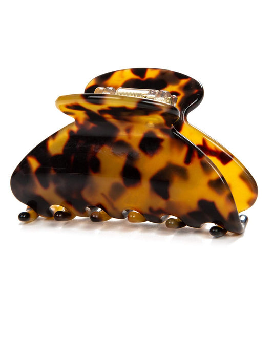 Handmade Celluloid Acetate French Design Barrettes Tortoise Shell Claws Hair Claw Luxury Fashion Accessories Hair Clip for Women (Dark)