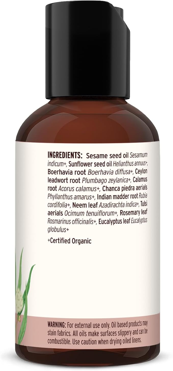 Banyan Botanicals Kapha Massage Oil – Organic Massage Oil with Chitrak and Tulsi – Warming Ayurvedic Oil to Revitalize The Tissues and Awaken The Mind – 2 oz. – Non-GMO Sustainably Sourced Vegan