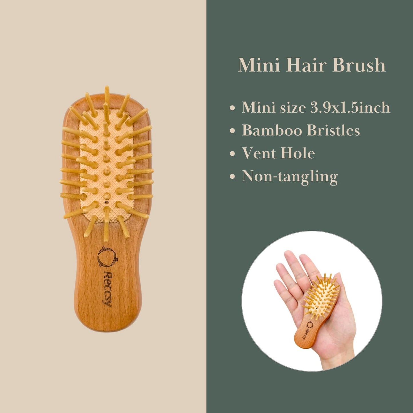 Boar Bristle Hair Brush Set For Women-100% Natural Boar Bristle Brush+Small Travel HairBrush+Bamboo Wide Tooth Comb For Thick Curly Thin Hair Smoothing Massaging Detangling. Restore Shine And Texture.