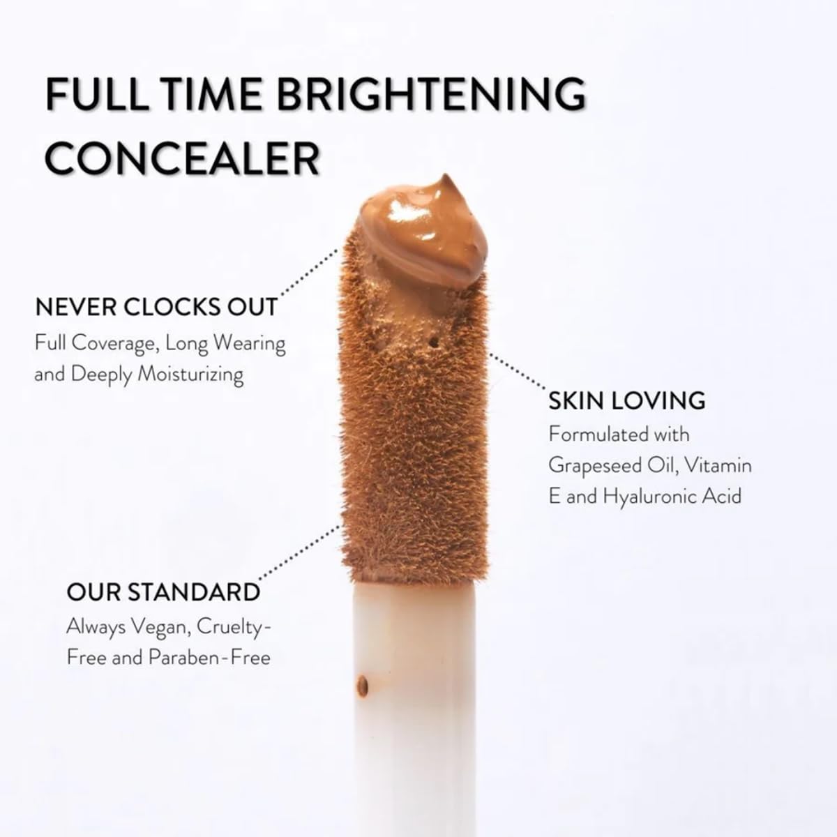 Mented Cosmetics Full-Time Eye Brightening Concealer for Women, Lightweight Full-Coverage Eye Makeup Concealer, Under Eyes Make Up Corrector, Blemishes & Contour, Clock In