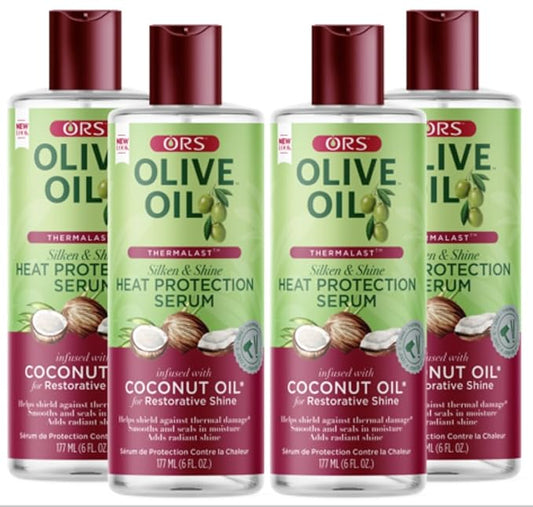 ORS Olive Oil Heat Protection Hair Serum infused with Coconut Oil for Restorative Shine 6.0 Ounce (4)