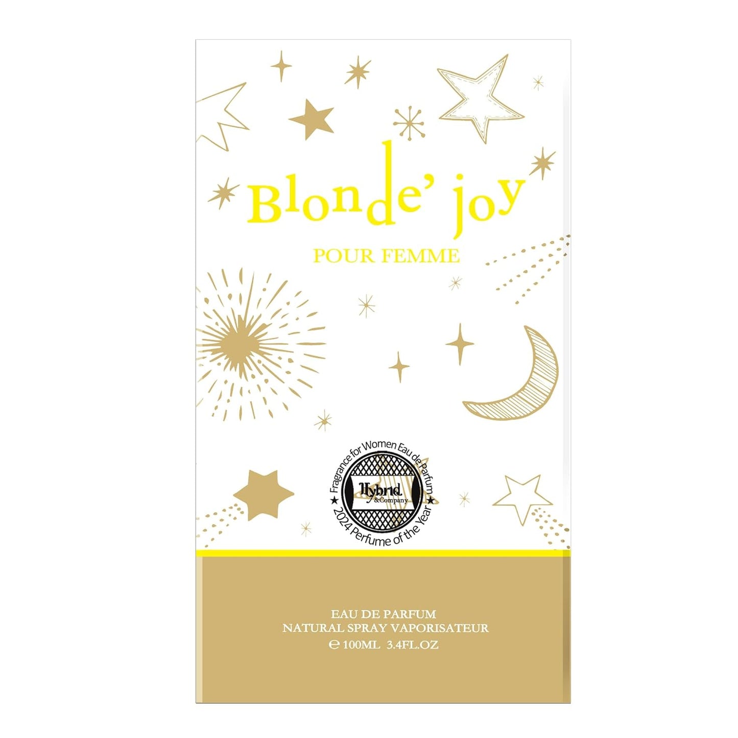 Hybrid & Company Women Blonde Joy Pour Femme Eau De Parfum Vaporisateur Natural Spray 3.4 Fl Oz