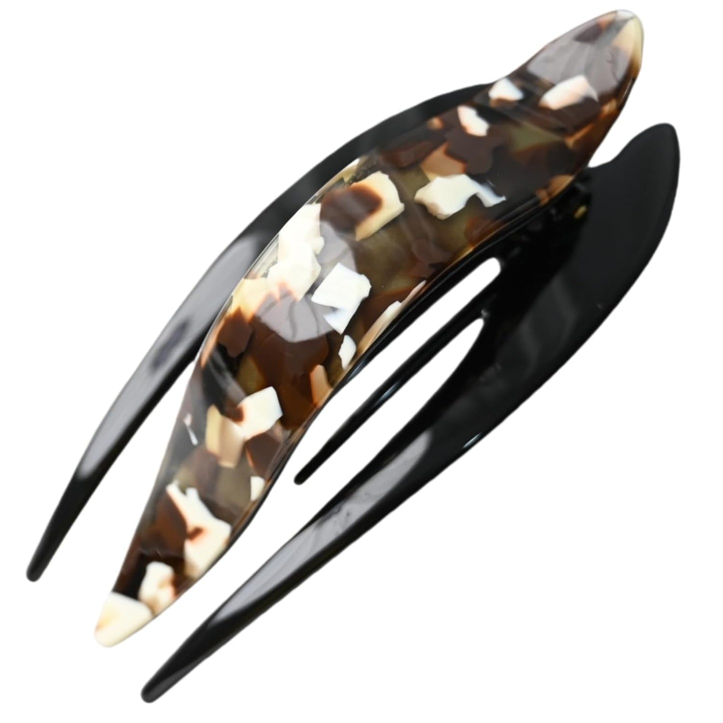 Handmade Celluloid French Design Tortoise Shell Barrettes Side-slide Opening Duck Luxury Fashion Accessories Hair Clip Claw for Women (mocha coffee)