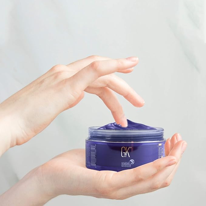 GK HAIR Global Keratin Ultra Blonde Bombshell Masque (7.05 Fl Oz/200 g) Semi-Permanent Long Lasting Hair Toning Color Pigments Moisturizing Styling and Coloring Mask for All Hair Types