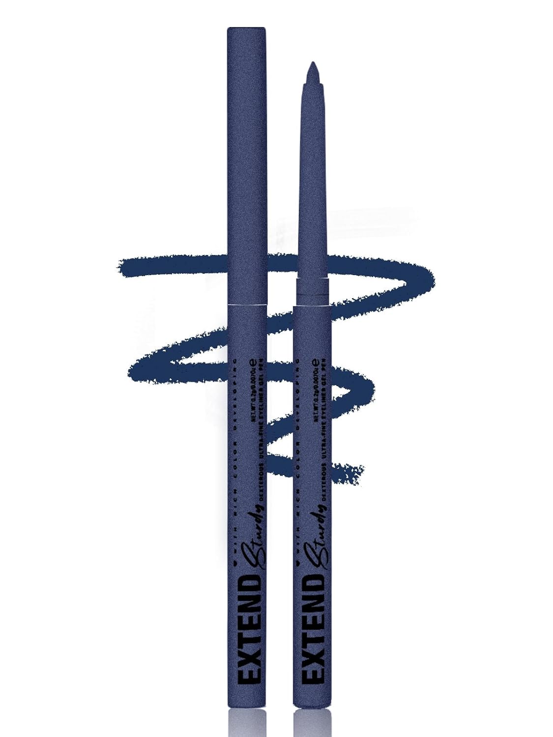 Blue Gel Glitter Eyeliner Pencil, Metallic Waterproof Smudge-Proof Creamy Retractable Smooth Eye Liner pencil, Hypoallergenic Long Lasting Eyeliner Brightener Pen Crayon Eye Makeup Gift for Women#08