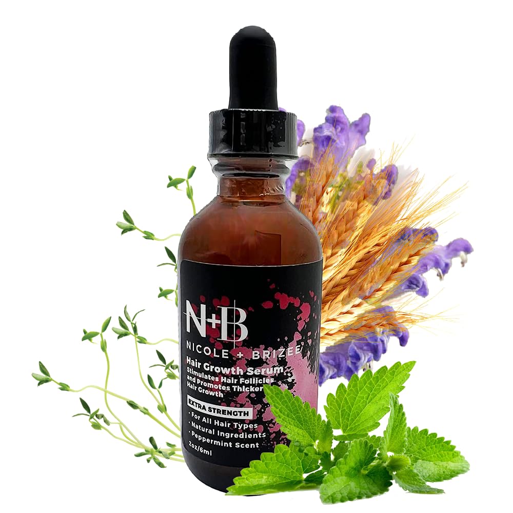 N+B Hair Growth Serum - Helps Promote Thicker, Fuller, & Healthier Hair w/Biotin, Natural-Based Formula, Helps Prevent Hair Fall & Thinning, For Women In All Hair Types - 2oz.
