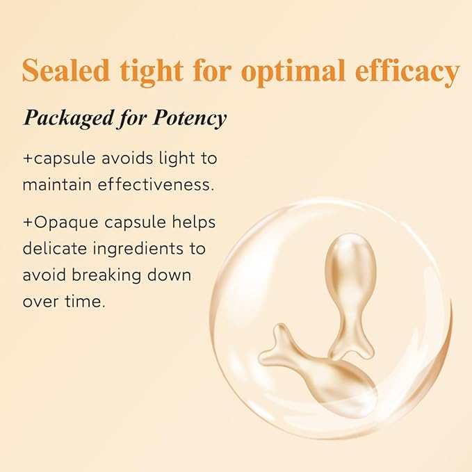 Vitamin C Anti-Wrinkle Aging Face Serum 30 Capsules+Retinol Collagen Anti-Aging Wrinkle 30 Capsules,VC For Morning+VA For Evening,Smooth,Hydrate,Firming Skin,Travel Portable