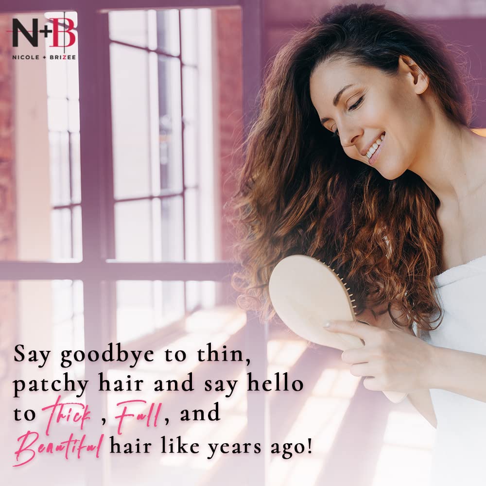 N+B Hair Growth Serum - Helps Promote Thicker, Fuller, & Healthier Hair w/Biotin, Natural-Based Formula, Helps Prevent Hair Fall & Thinning, For Women In All Hair Types - 2oz.