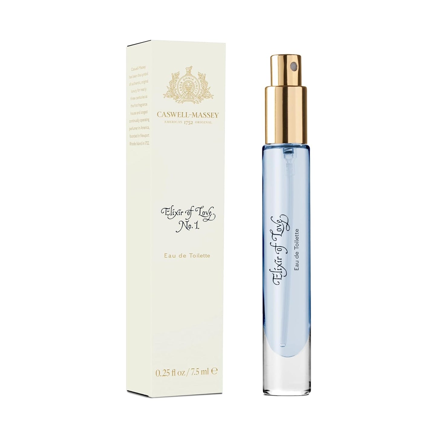 Caswell-Massey Elixir of Love Eau de Toilette Spray, Enchanting Floral Perfume for Women with Lavender, Jasmine, Passionflower & Artemisia Blend, Made in USA, 0.25 Oz