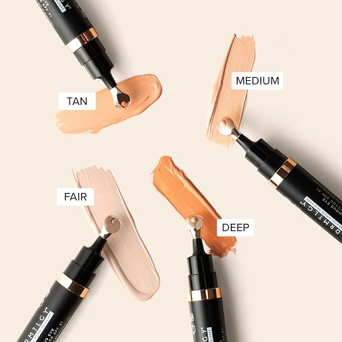 DRMTLGY Luminous Eye Corrector SPF 41, Under Eye Color Corrector for Dark Circles, Anti-Aging Tinted Eye Cream, Hydrating Eye Serum with Peach Undertone FSA/HSA Eligible, Fair