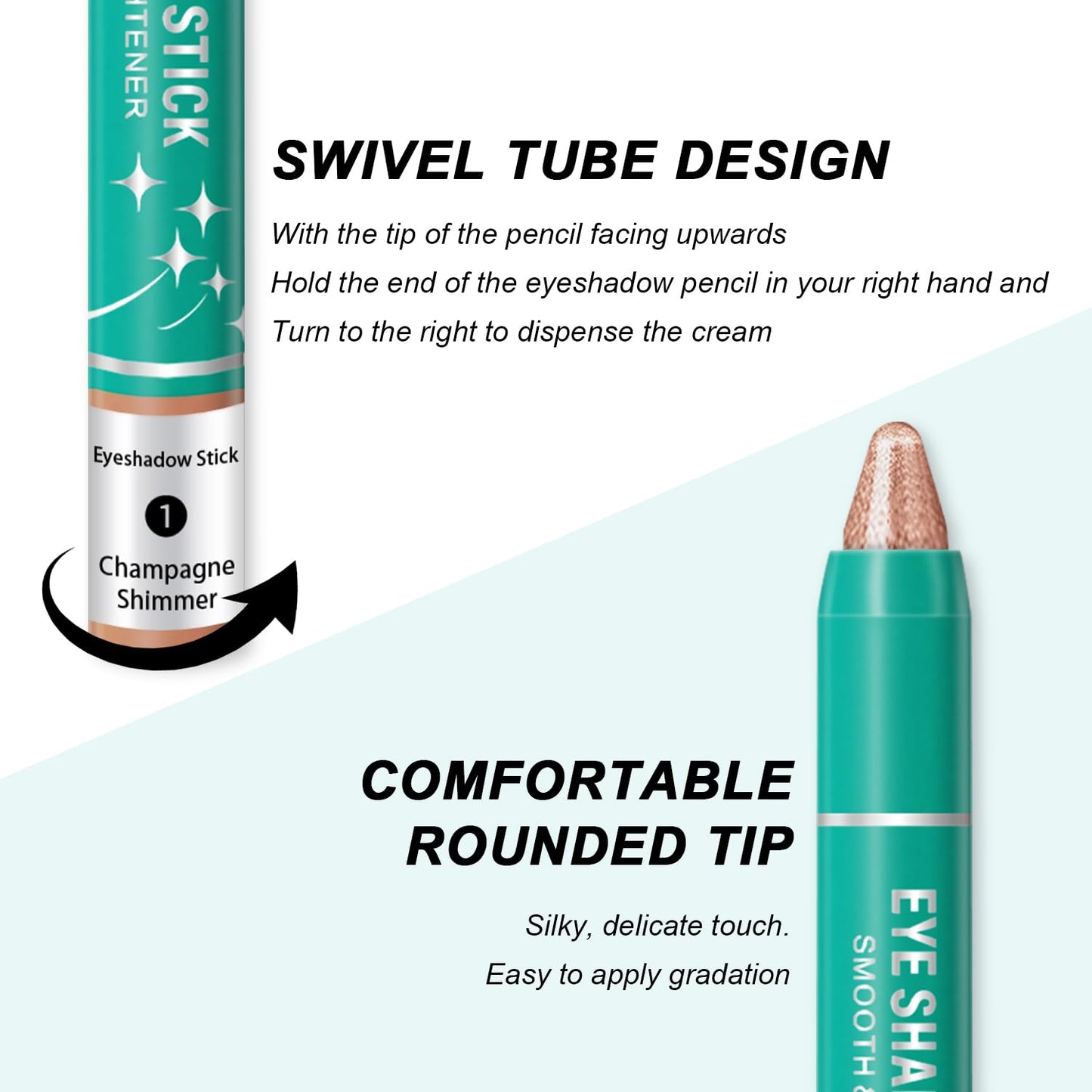 8Pcs Eyeshadow Stick, Cream Eye Shadow Brightener Sticks Set for Eyes, Champagne Pearl Taupe Bronze Cocoa Stone Putty Smoky Amethyst Shimmer Matte Pencil Eye Eye Liner Makeup Waterproof (SET A)