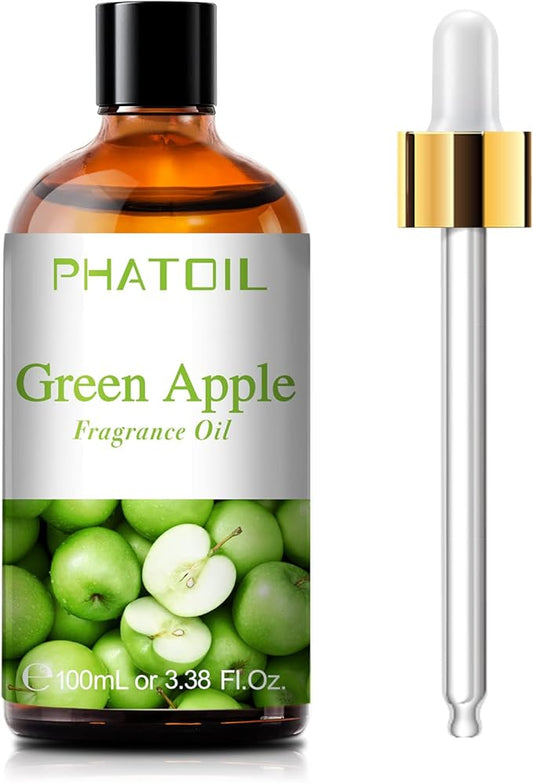 3.38FL.OZ Green Apple Fragrance Oils for Aromatherapy, Essential Oils for Diffusers for Home, Perfect for Diffuser, Yoga, DIY Candle and Soap Making - 100ml
