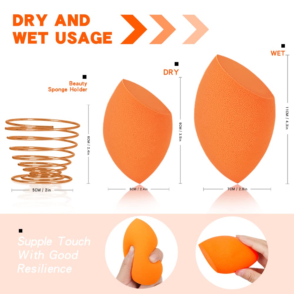 Large Beauty Blender-11cm Extra Large Make up Beauty Sponges Blender Xl,Oversized Beauty Blenders Bonus -1 Sponge Holders For Dry & Wet Use,Jumbo For Face,Body,Blush Cream,Foundation,Powder