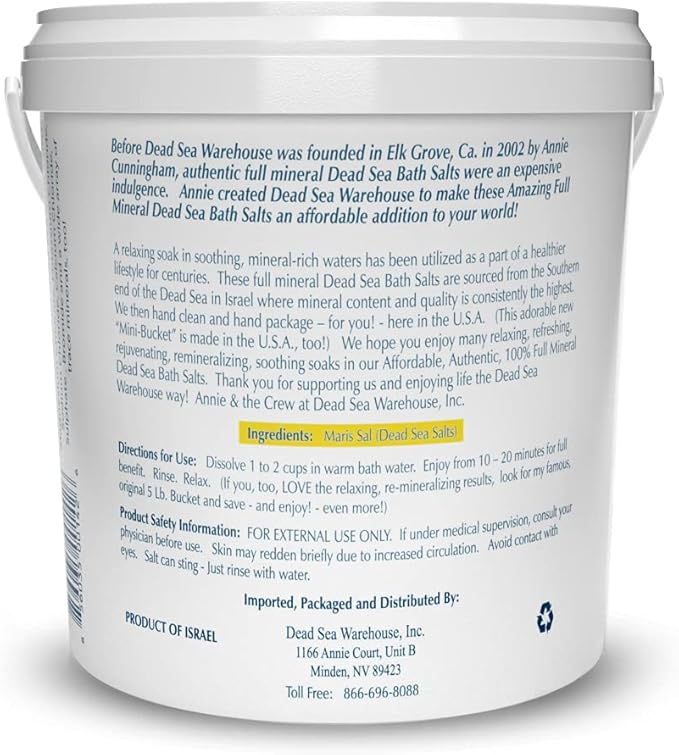 Dead Sea Warehouse – Amazing Minerals Dead Sea Bath Salts – 2 LBS – Highest Mineral Content – Natural Muscle Tension Relief