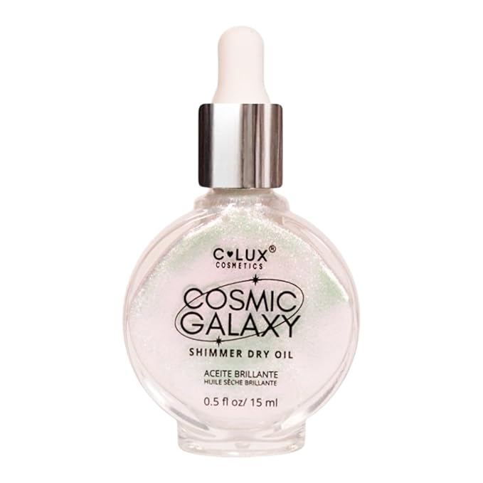 Cosmic Galaxy Shimmer Dry Oil - Aphrodite | Illuminating Body Oil for Radiant Glow | Lightweight, Hydrating, Non-Greasy | Perfect for Face, Neck & Body | Vegan & Cruelty-Free | 0.5 fl oz (15 ml)