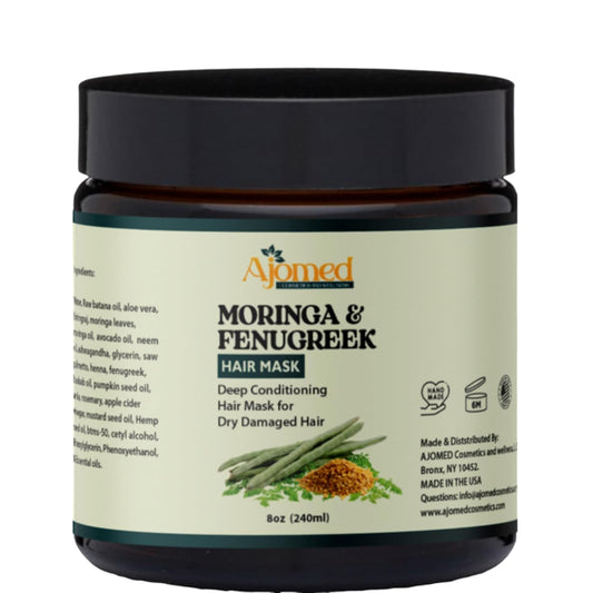 MORINGA & FENUGREEK HAIR MASK- HAIR treatment masque- Conditioner for Dry or Damaged Hair & dandruff (8 Ounces)
