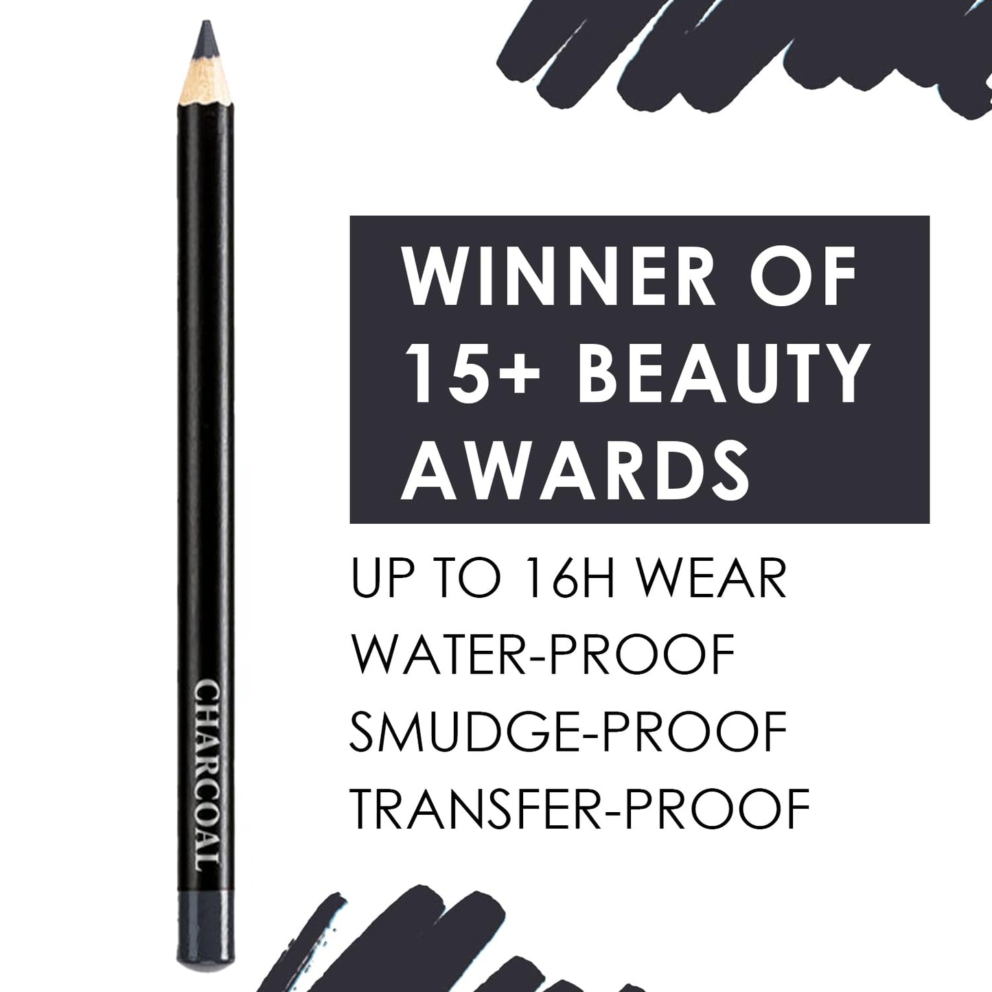 Vera Moore Slim Eye Liner Pencil, Smooth Formula, Hypoallergenic and Vegan, Smudge-Proof and Waterproof Application, Bold and Defined Lines Eyeliner, (0.05 Oz) (Charcoal)