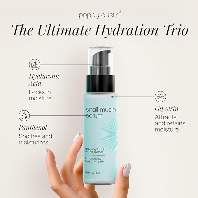 96% Snail Mucin Serum with Niacinamide, Snail Serum for Face, Hydrating Serum Snail Mucin Essence Face Serums for Anti Aging Serum (3.34 Fluid Ounces)